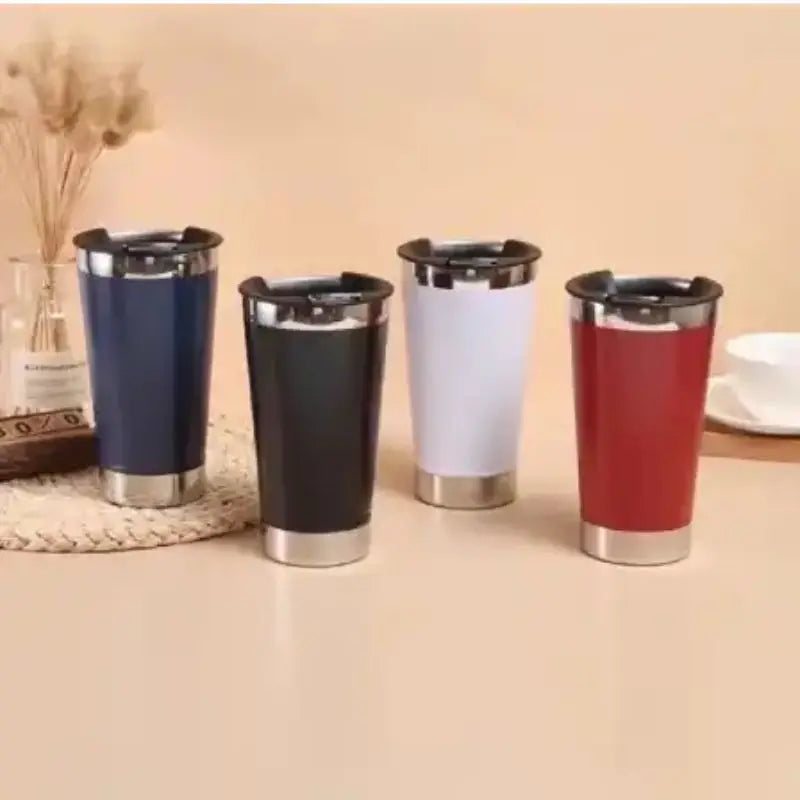 Copo Térmico de Cerveja Inox 473ml com Tampa e Abridor – Parede Dupla